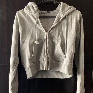 Women's Gray Green Cropped Hoodie by Brandy Melville